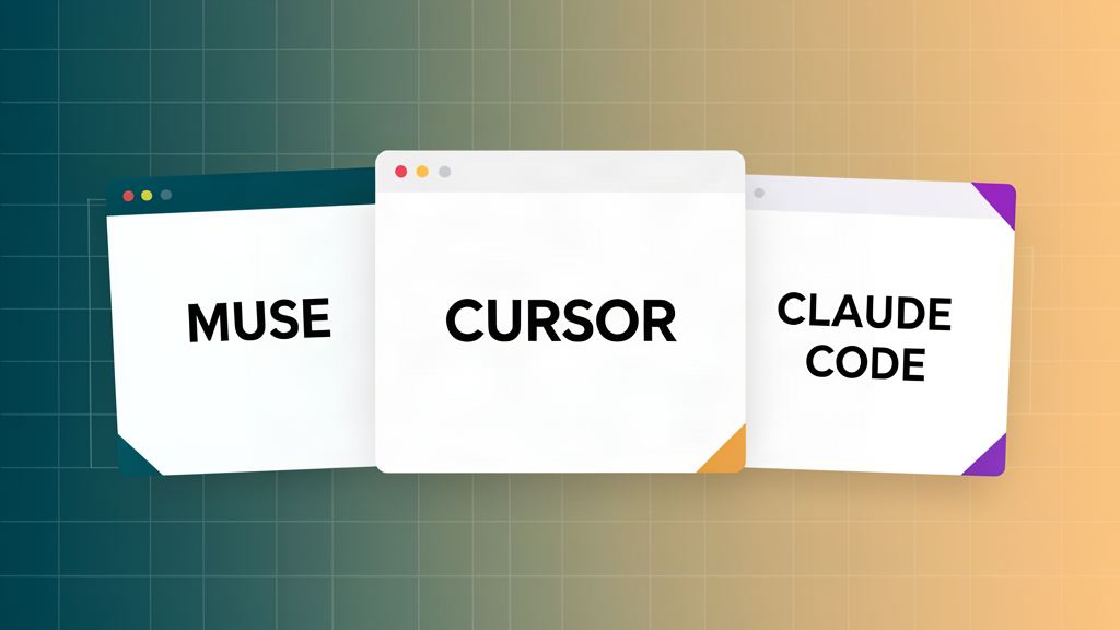 Banner: AI coding agent comparison. Muse, Cursor, Claude Code